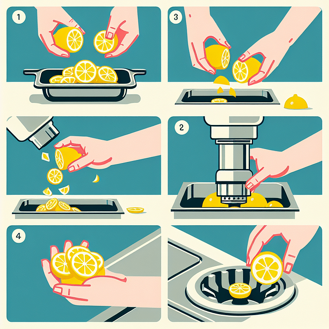 lemon pieces in garbage disposal