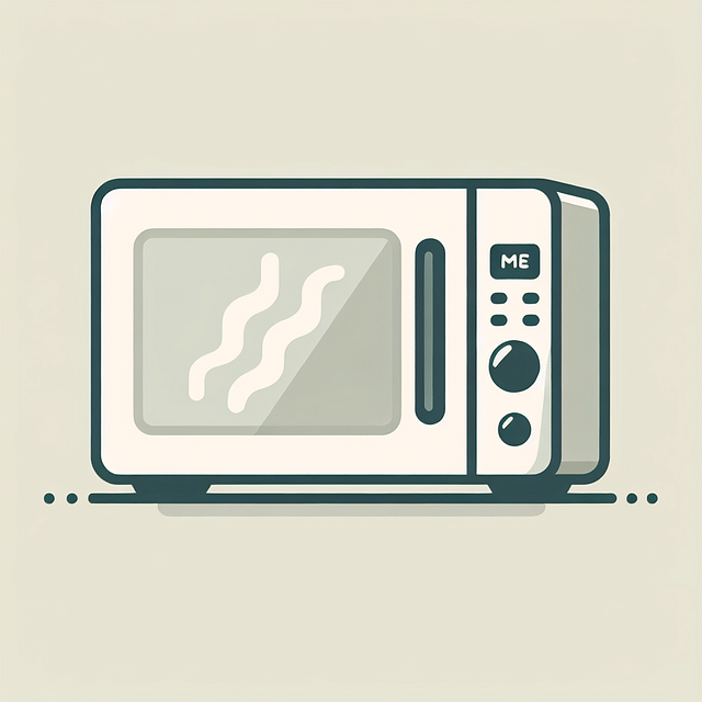 closed microwave with steam visible through the door window