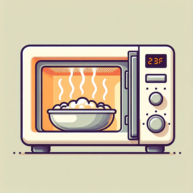 steamy microwave interior with closed door