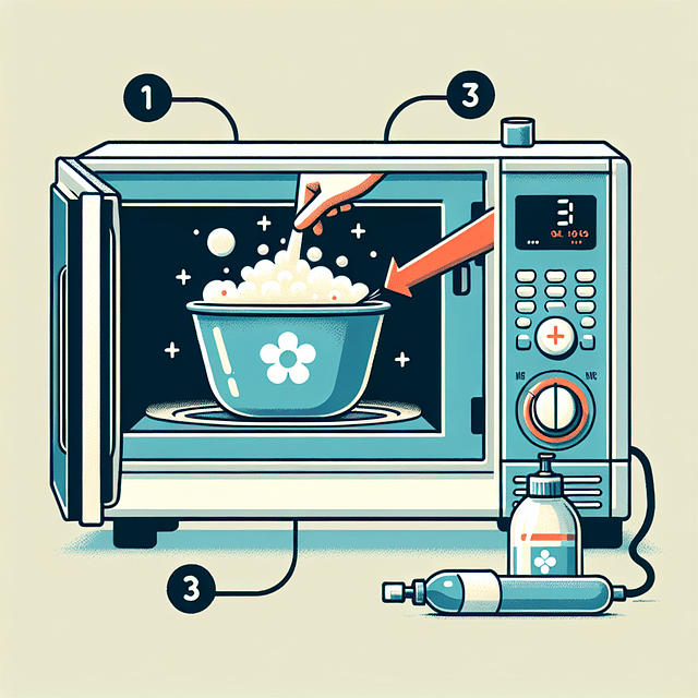 microwave-safe bowl with soapy water inside a microwave