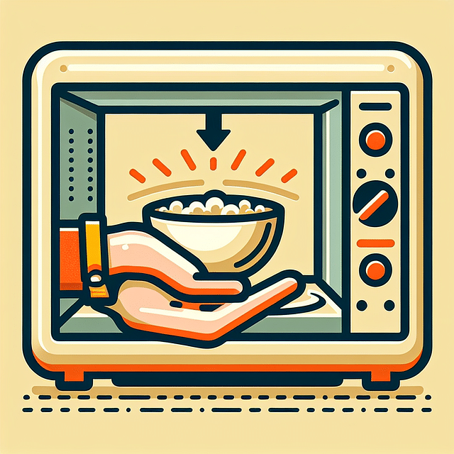 placing a bowl in the center of a microwave