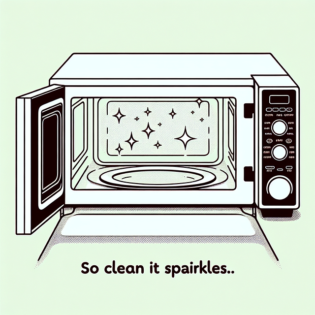 sparkling clean microwave interior