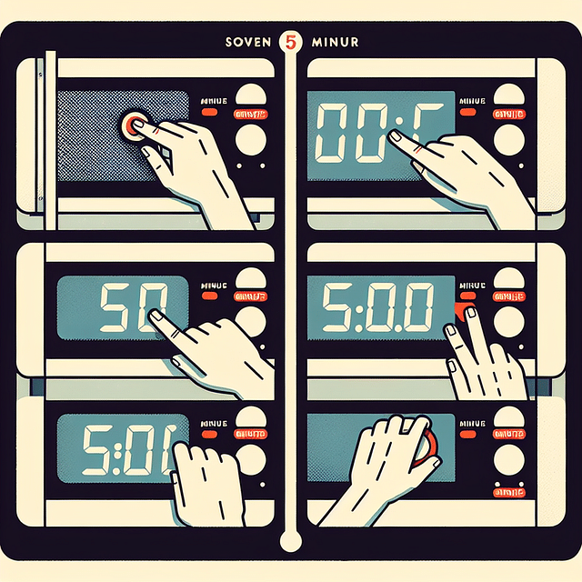 setting a microwave timer to five minutes