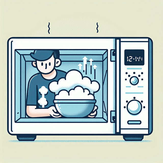 steam condensing inside a microwave