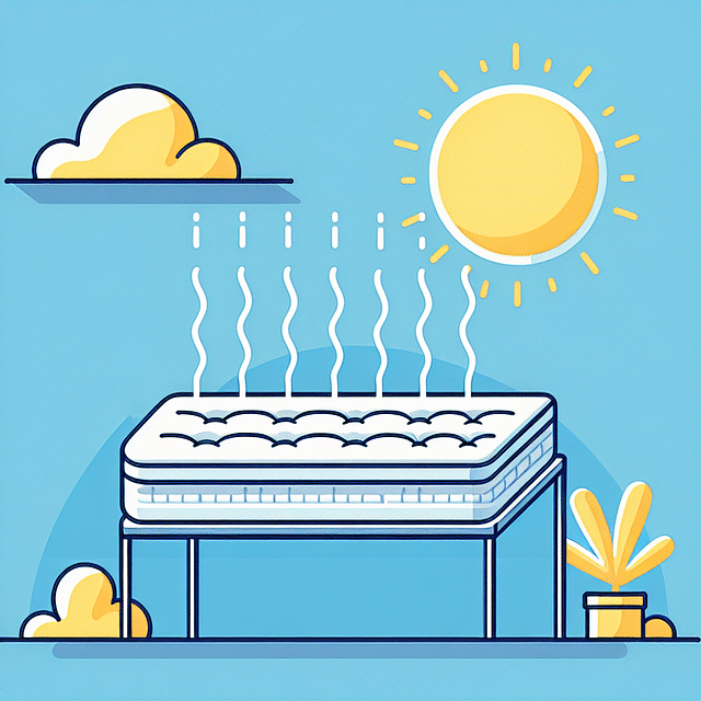 mattress airing out in the sunlight