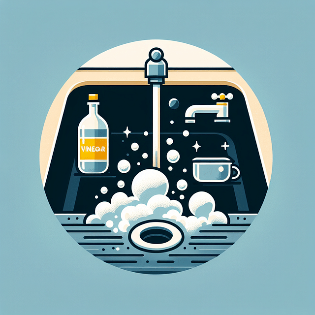 vinegar reacting with baking soda in sink drain