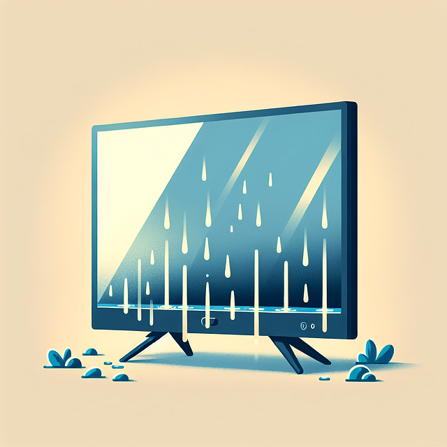 a flat screen TV air drying on its own