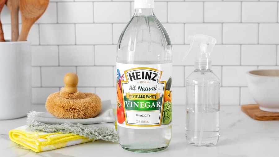 white vinegar soak for hard water stains
