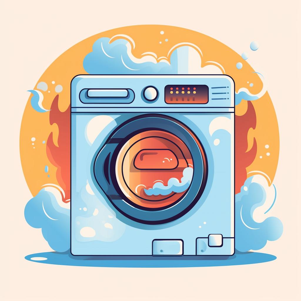 Washing machine running a hot water cycle
