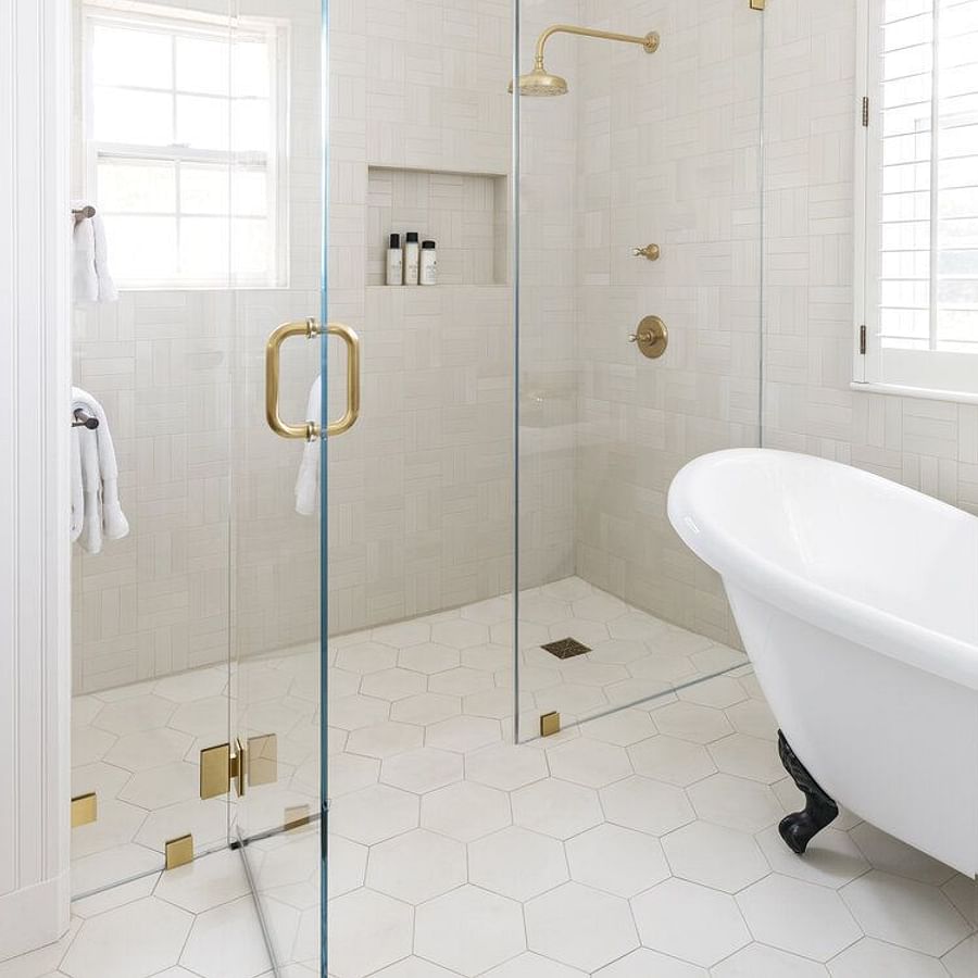 Before and after comparison of shower glass doors cleaned with DIY techniques