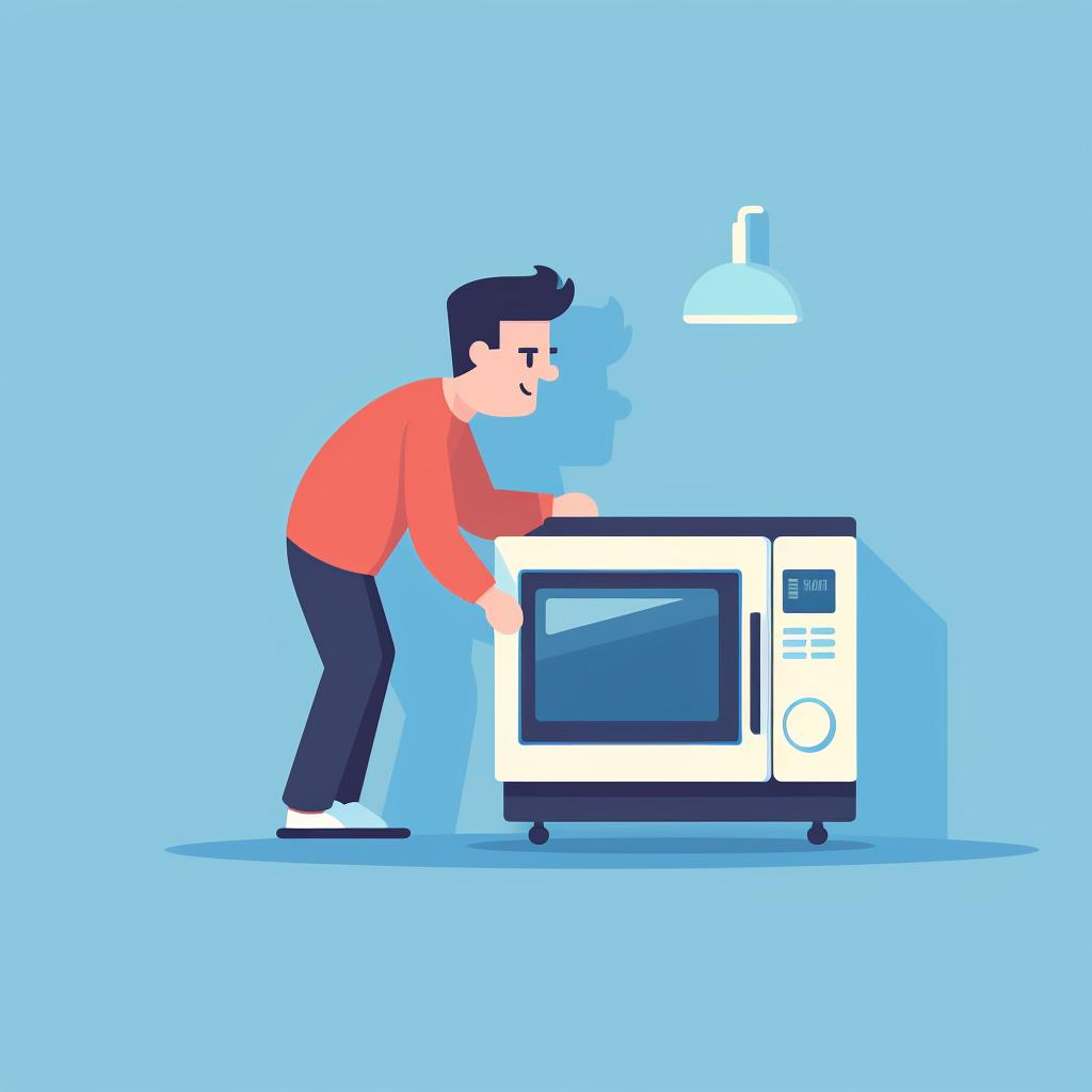 A person unplugging a microwave and removing its turntable