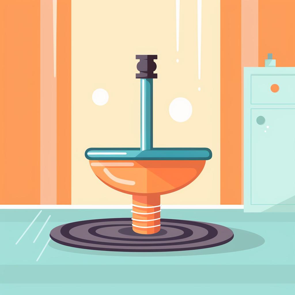 Plunger being used on a bathroom sink drain.