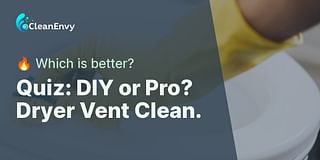 Quiz: DIY or Pro? Dryer Vent Clean. - 🔥 Which is better?