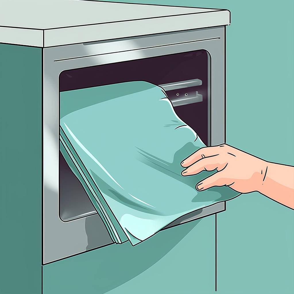 A hand using a microfiber cloth to wipe down a stainless steel refrigerator.